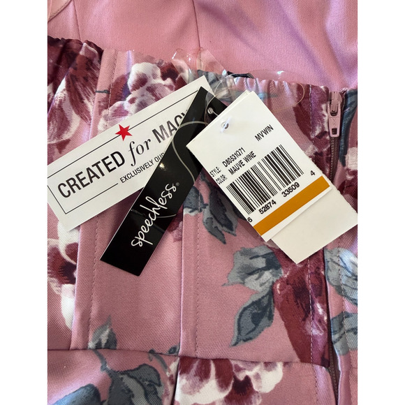 Speechless Juniors Pink Floral Strapless Fit & Flare Mini Dress Size 3 – New - Picture 3 of 3